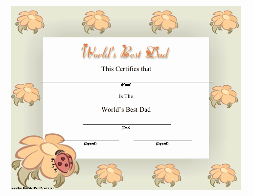 Best Dad Certificate Free Printable Awesome the World S Best Dad Will Love This Printable Certificate