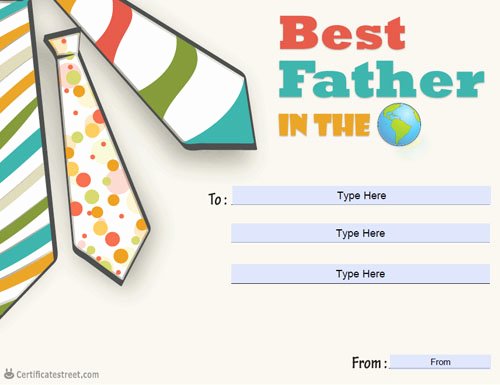Best Dad Certificate Template Lovely Certificate Street Free Award Certificate Templates No