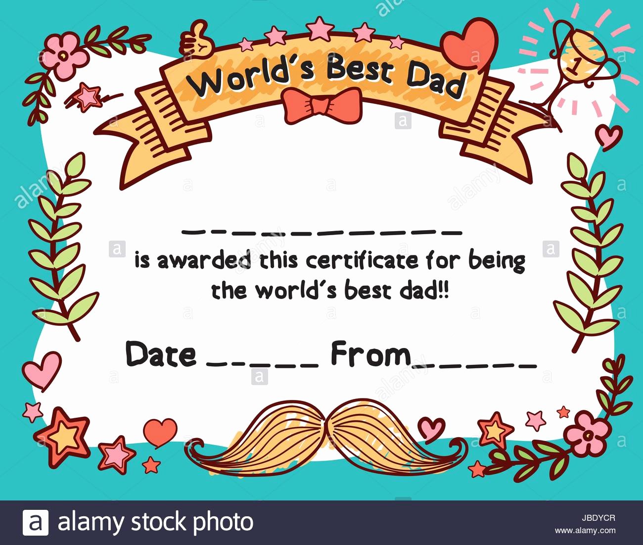 Best Dad Certificate Template Unique World S Best Dad Award Certificate Template for Father S