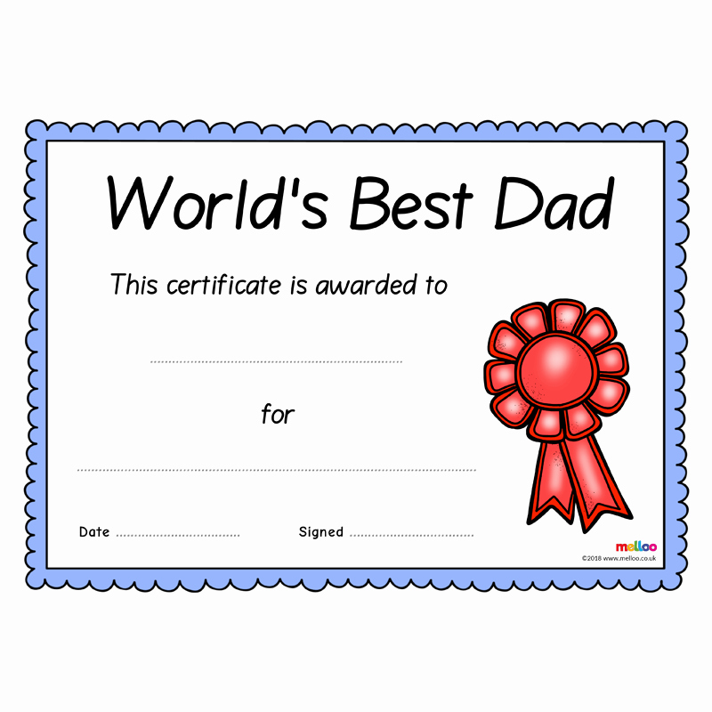 Best Dad Ever Certificate Lovely World S Best Dad Certificates Special Days