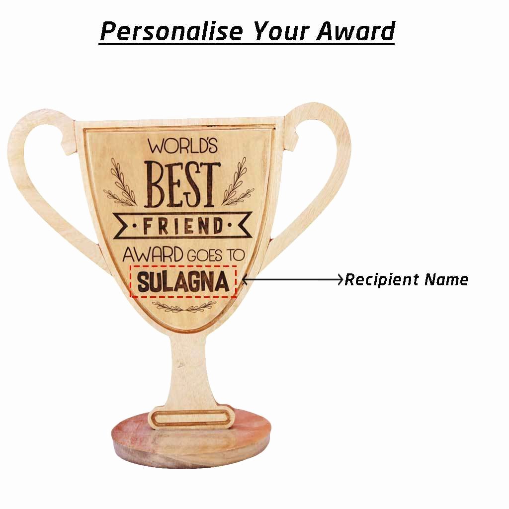 Best Friend Award Trophy Unique World S Best Friend Trophy Cup Wooden Trophies Best