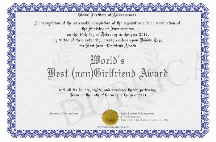 Best Girlfriend Ever Trophy Awesome World S Best Non Girlfriend Award