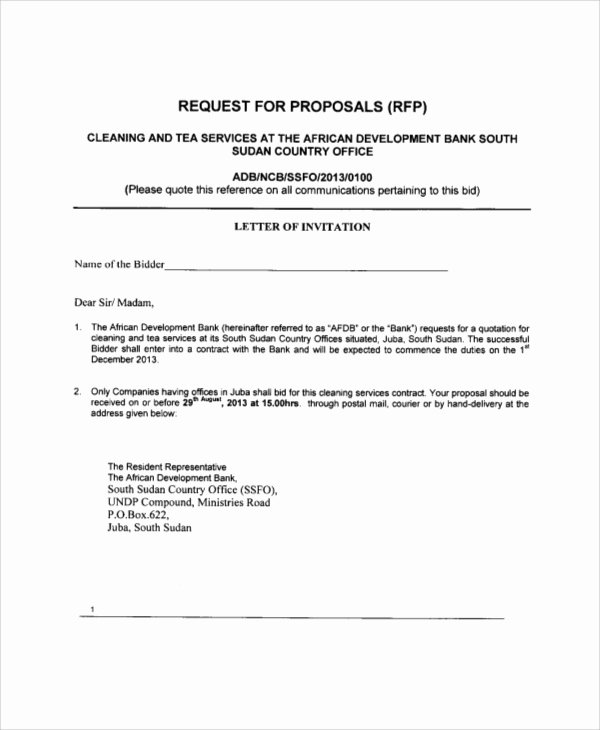 Bid Proposal Letter Best Of 5 Sample Cleaning Proposal Letters Pdf Word