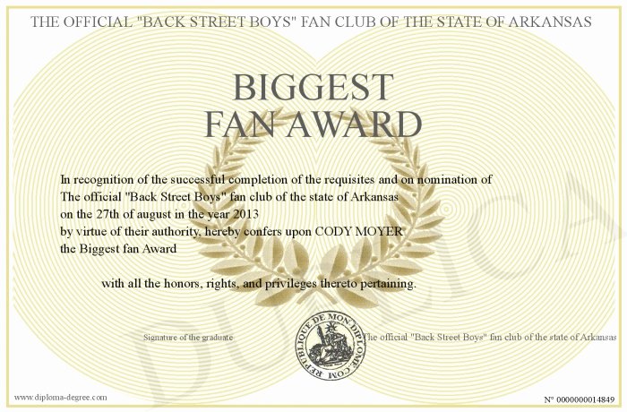 Biggest Loser Award Certificate Template Beautiful Biggest Fan Award