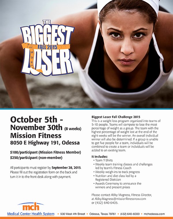 Biggest Loser Contest Flyer Template Inspirational Biggest Loser Flyer – Mch Mission Fitness
