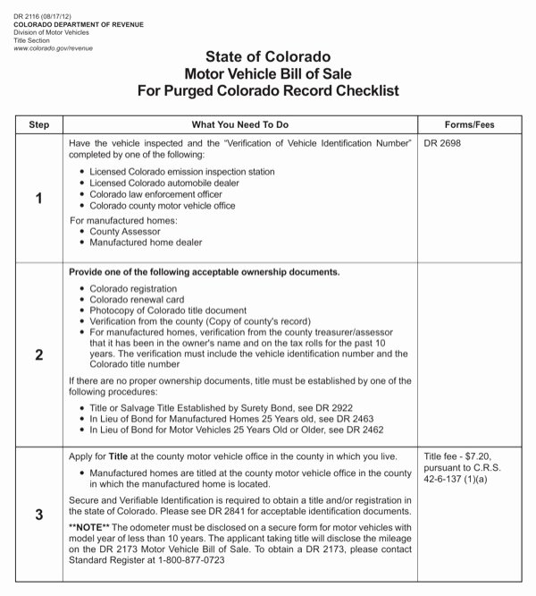 Bill Of Sale Colorado Template Awesome Download Colorado Vehicle Bill Of Sale for Purged Record