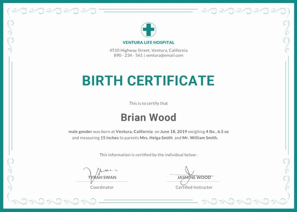 Birth Certificate Template for Microsoft Word Best Of Birth Certificate Template 44 Free Word Pdf Psd
