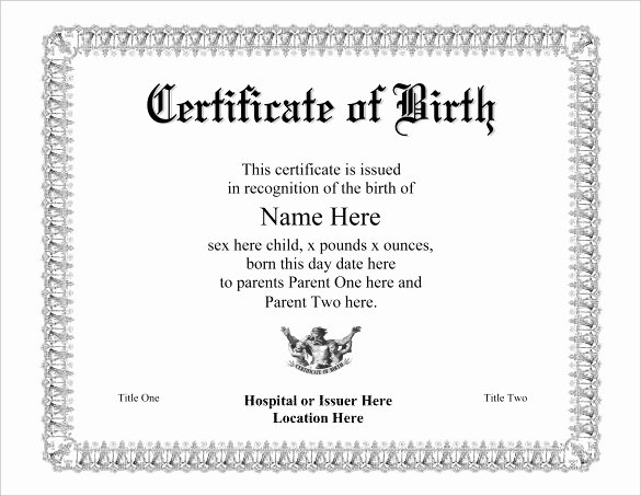 Birth Certificate Template for Microsoft Word Best Of Birth Certificate Template