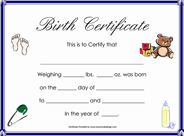 Birth Certificate Template for Microsoft Word Elegant Birth Certificate Template