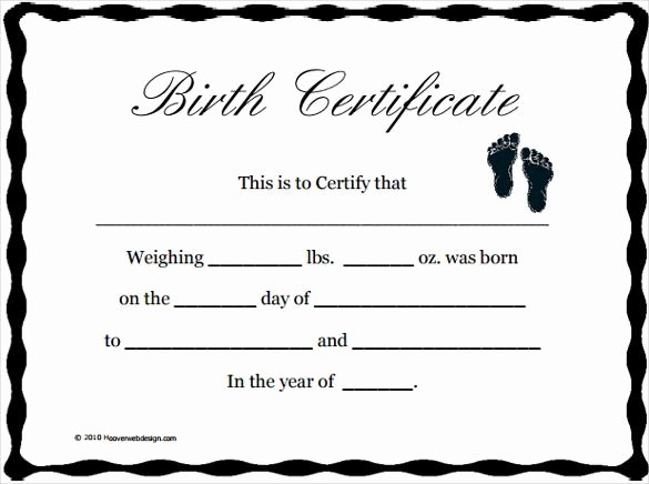 Birth Certificate Template for Microsoft Word Elegant Printable Blank Baby Birth Certificate Template Download