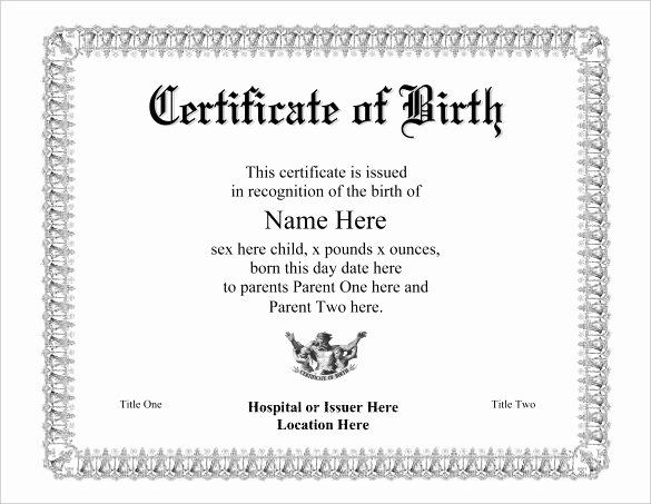 Birth Certificate Template Free Best Of Birth Certificate Template 38 Word Pdf Psd Ai