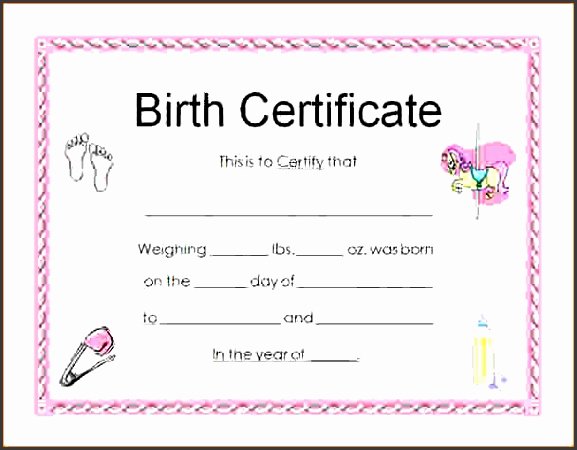 Birth Certificate Template Free Unique 9 Printable Birth Certificate Template Sampletemplatess