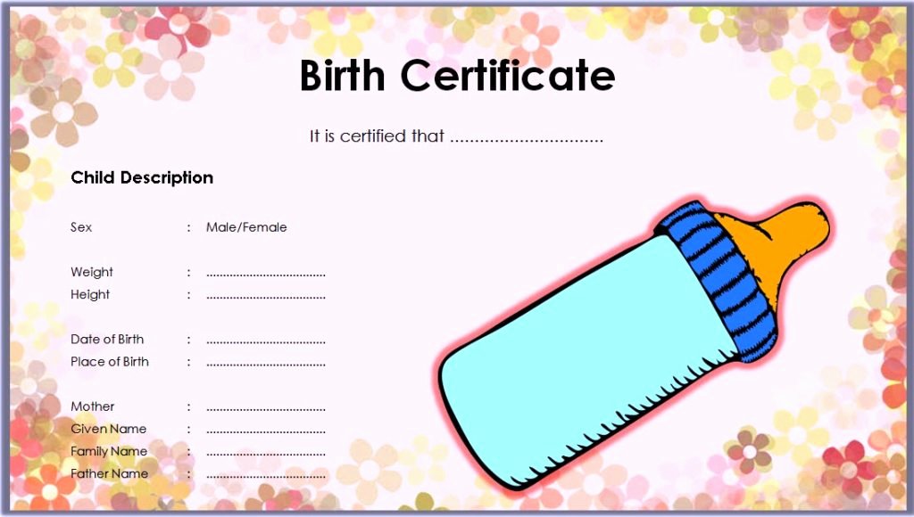 Birth Certificate Template Google Docs Unique Fillable Birth Certificate Template Free [10 Various Designs]