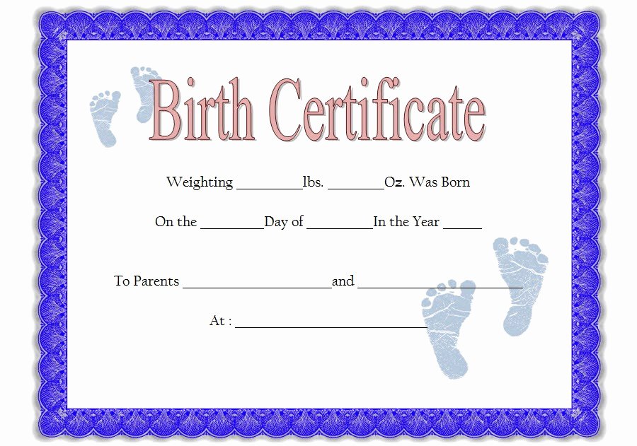 Birth Certificate Template Pdf New Fillable Birth Certificate Template Free [10 Various Designs]
