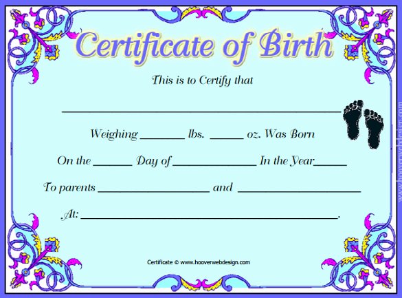 Birth Certificate Template with Footprints Awesome Free 6 Editable Ficial Puppy Hospital Birth Certificate