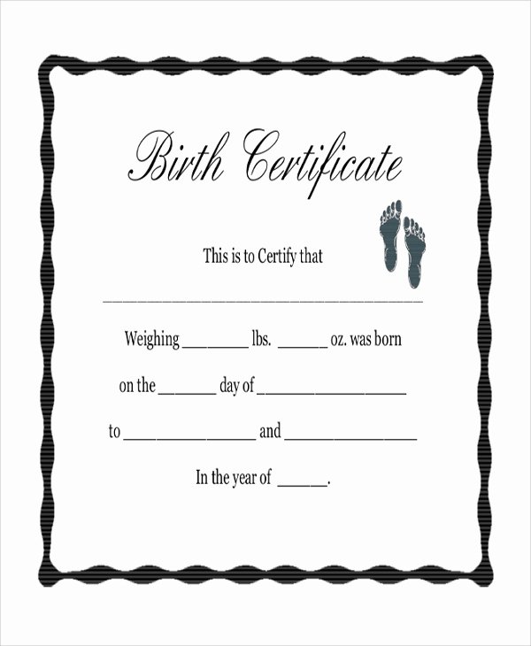 Birth Certificate Template with Footprints Elegant Sample Blank Certificate 8 Documents In Pdf Word