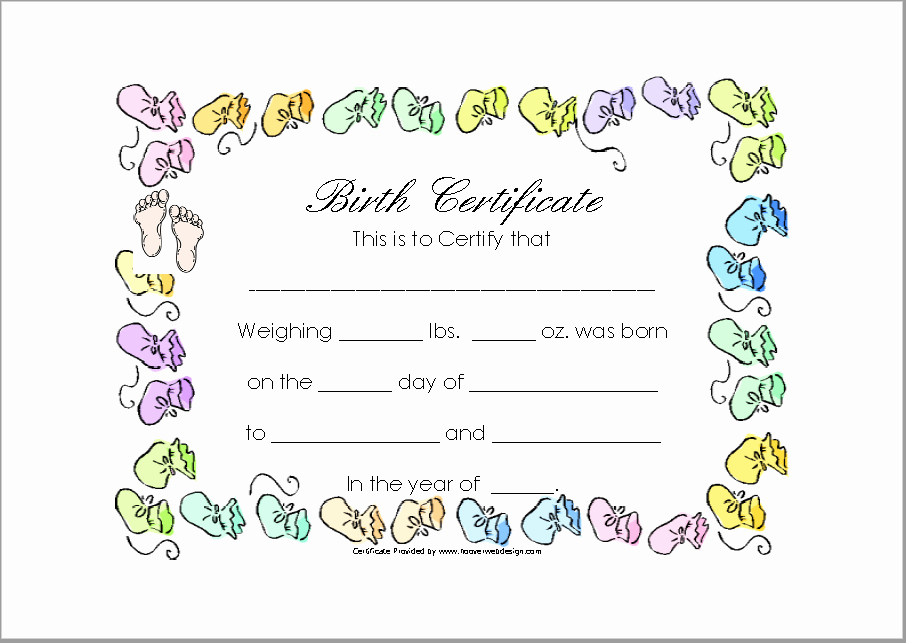 Birth Certificate Template Word Elegant 14 Free Birth Certificate Templates In Ms Word &amp; Pdf