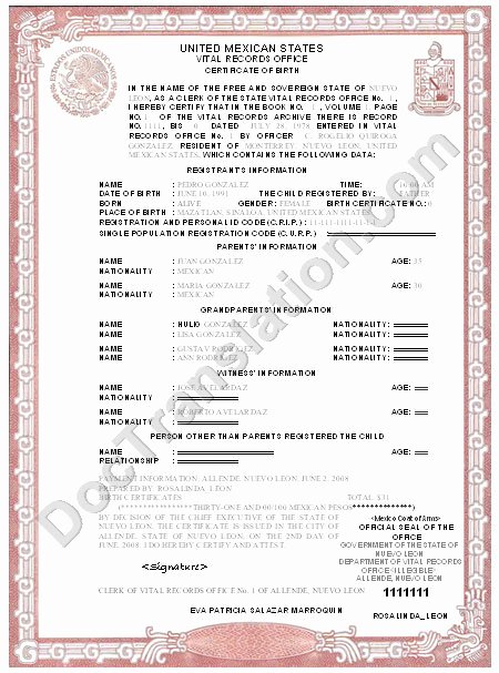 Birth Certificate Translation From Spanish to English Template Beautiful Certified Translation Of Mexican Birth Certificate From