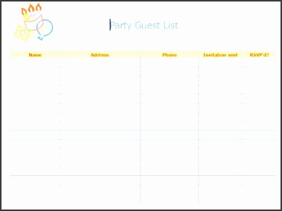 Birthday Party Guest List Template Best Of 4 Birthday Party Guest List Template Sampletemplatess