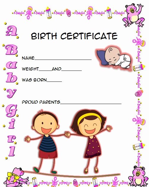 Blank Birth Certificate for School Project Beautiful Fillable Birth Certificate Template Free [10 Various Designs]