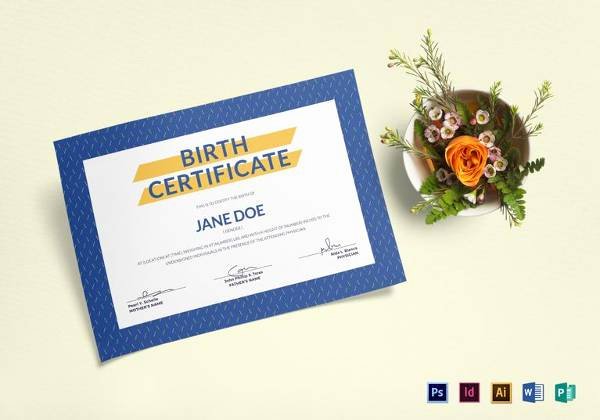 Blank Birth Certificate for School Project Elegant Free 17 Birth Certificate Templates In Illustrator