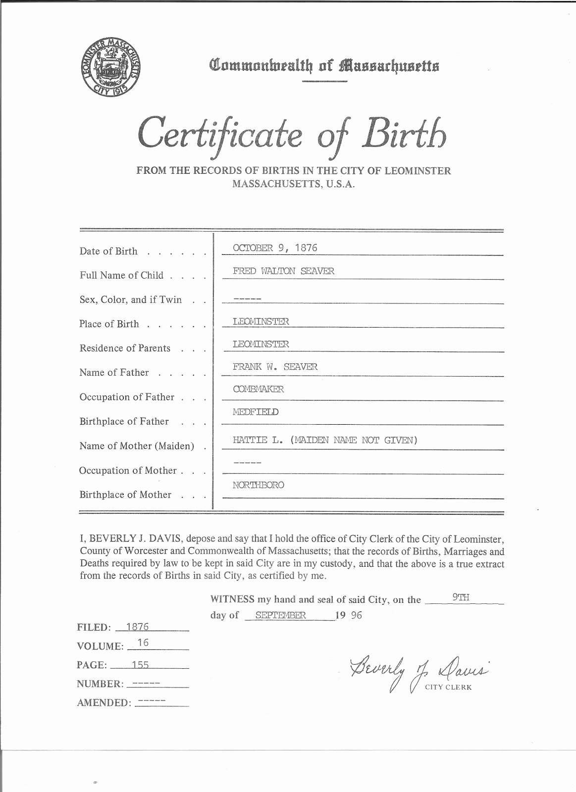 Blank Birth Certificate form Best Of Genea Musings Treasure Chest Thursday Birth Certificate