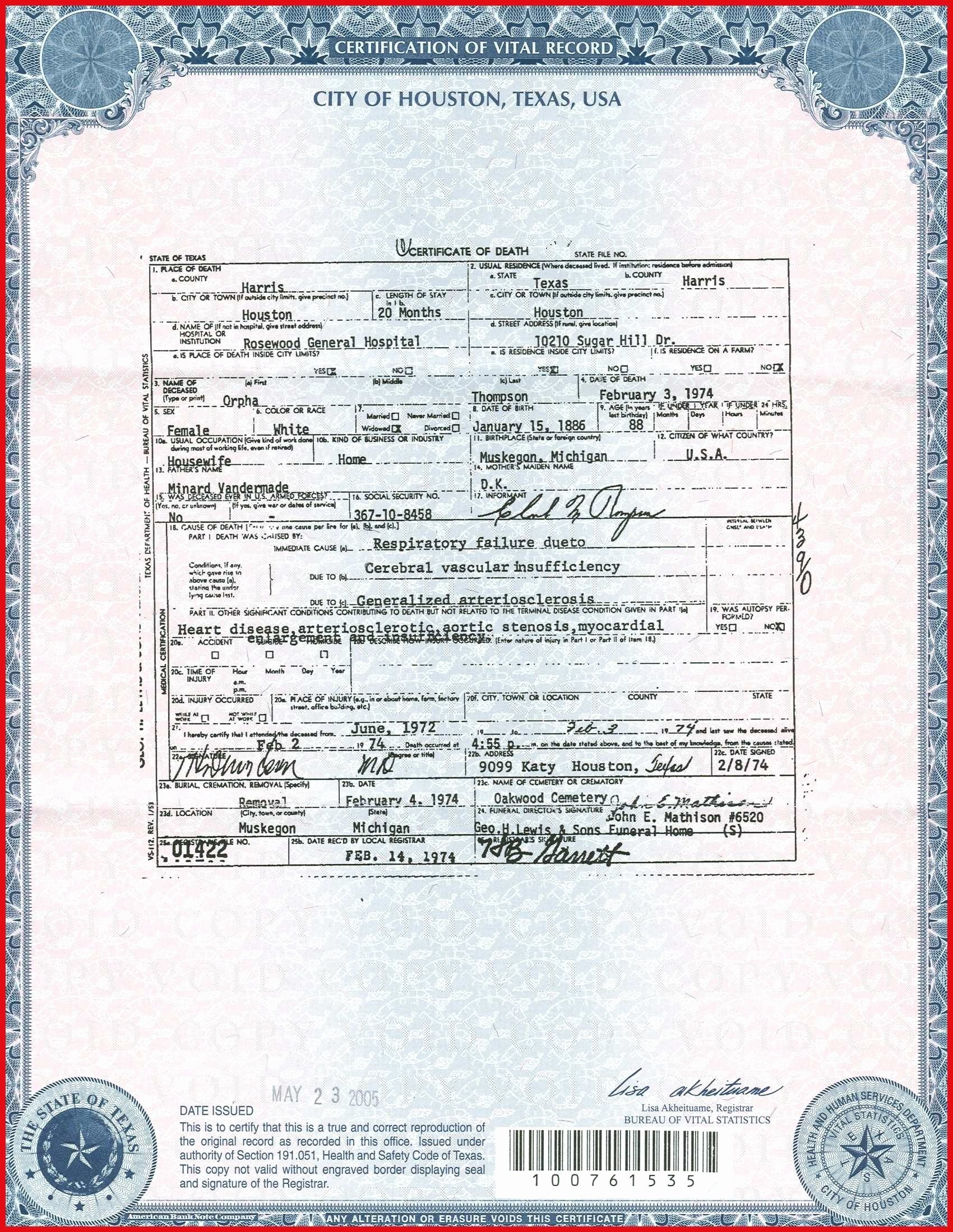 Blank Birth Certificate form Inspirational 30 Good Long form Birth Certificate Texas Cu Pro
