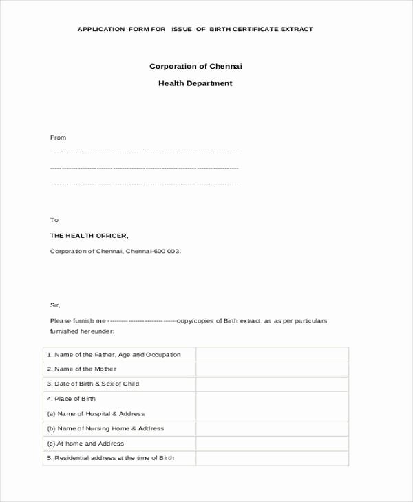 Blank Birth Certificate form Luxury Free 41 Certificate form In Templates Pdf