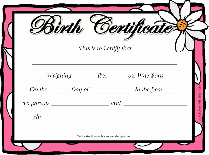 Blank Birth Certificate Pdf New Birth Certificate Templates Free Word Pdf Psd format
