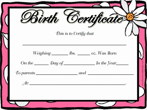 Blank Birth Certificate Template Awesome Birth Certificate Template 38 Word Pdf Psd Ai