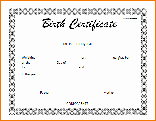 Blank Birth Certificate Template New 6 Birth Certificate Template Word