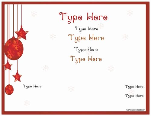 Blank Christmas Gift Certificate Template Best Of Blank Certificates Holiday Gift Certificate Template