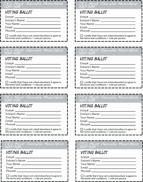 Blank Contest Entry form Template Beautiful Printable Ballot Template – Mrktr