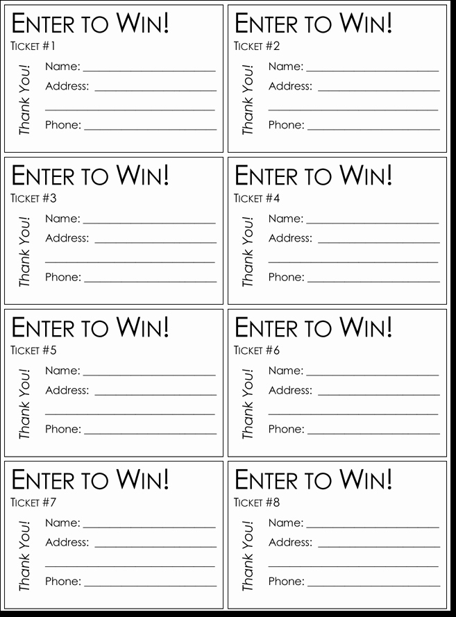 Blank Contest Entry form Template Unique 20 Free Raffle Ticket Templates with Automate Ticket