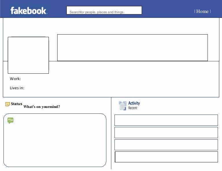 Blank Facebook Page Template Luxury Blank Fakebook