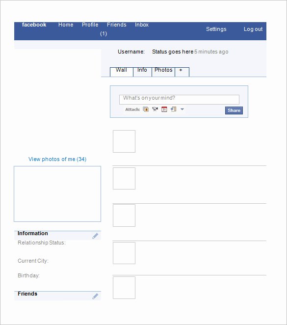 Blank Facebook Page Template New Blank Template 12 Free Word Ppt &amp; Psd