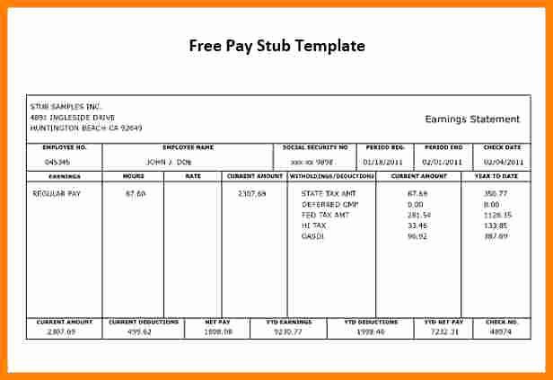 Blank Pay Check Awesome 6 Blank Pay Stub form