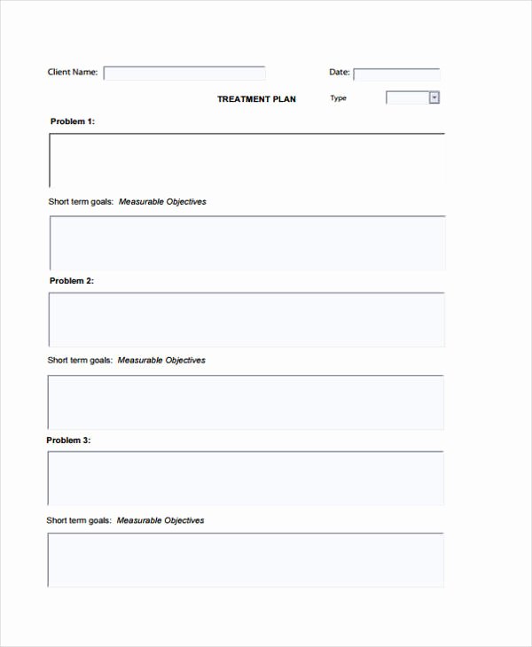 Blank Treatment Plan Template Awesome 30 Free Treatment Plan Templates