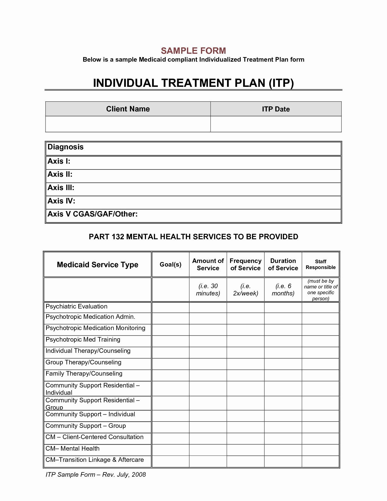 Blank Treatment Plan Template Lovely 4 Free Treatment Plan Templates Excel Pdf formats