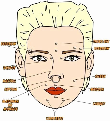 Body Piercing Pain Chart New Unique Types Facial Piercings Piercings