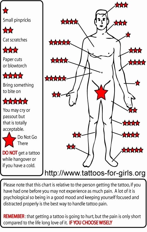 Body Piercing Pain Scale Beautiful Pain Threshold for Tattoo Spots