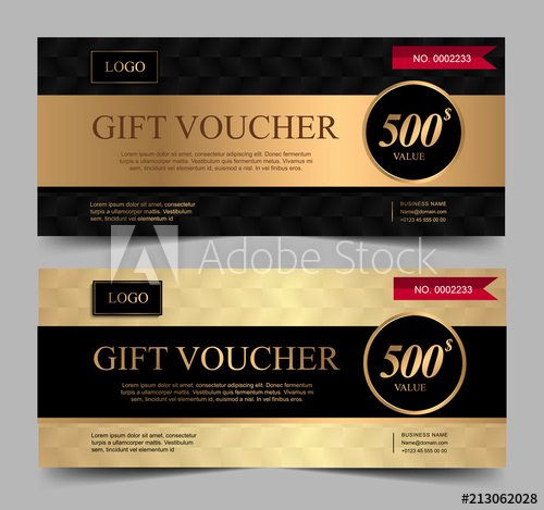 Book Fair Gift Certificate Template Fresh Voucher Template with Gold Black and Red Ribbon