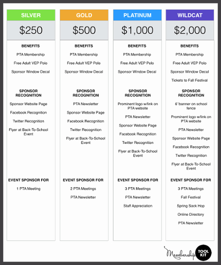 Booster Club Membership form Template Awesome Example Of Sponsorship Levels