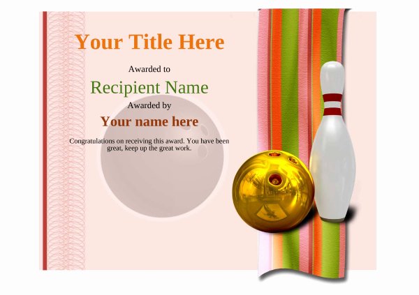 Bowling Certificate Template Free Awesome Free Ten Pin Bowling Certificate Templates Inc Printable
