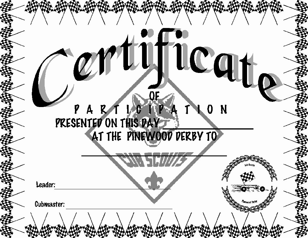 Boy Scout Certificate Of Appreciation New Alpine District Cub Scouts Pinewood Derby Certificates