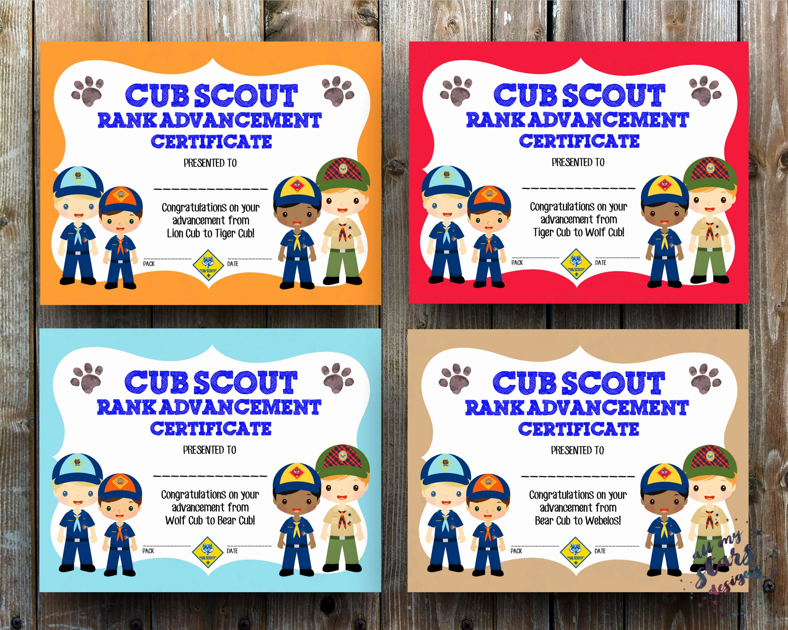 Boy Scout Certificate Template Luxury Cub Scout Rank Advancement Certificate Pack 8 5x11 Jpg