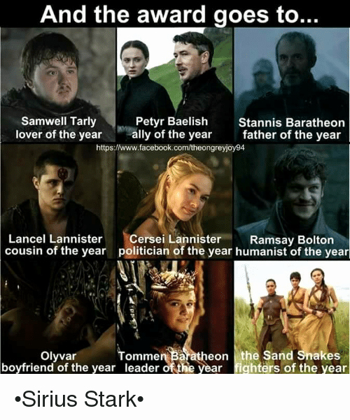 Boyfriend Of the Year Award Elegant and the Award Goes to Petyr Baelish Stannis Baratheon