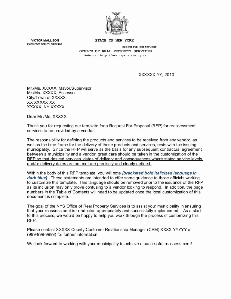 Budget Proposal Letter Beautiful Sample Request for Proposals Rfp and Cover Memo