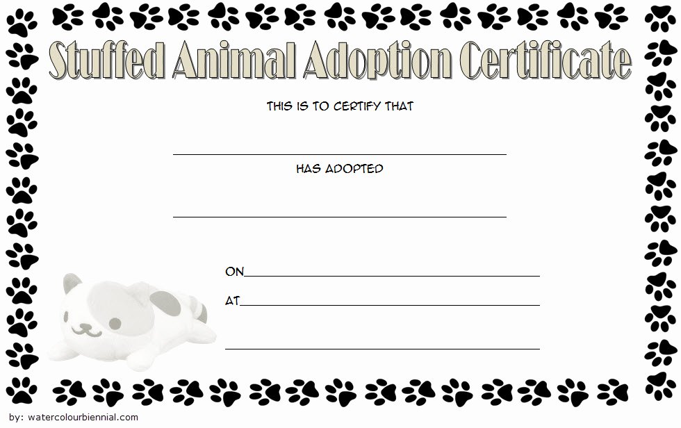 Build A Bear Birth Certificate Pdf Fresh 7 Stuffed Animal Adoption Certificate Editable Templates