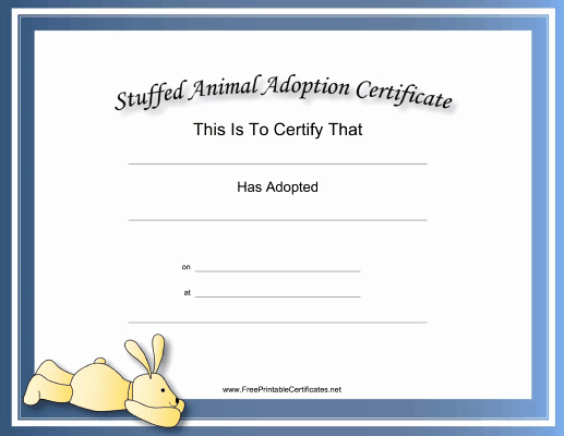Build A Bear Birth Certificate Template Blank Fresh This Free Printable Stuffed Animal Adoption Certificate